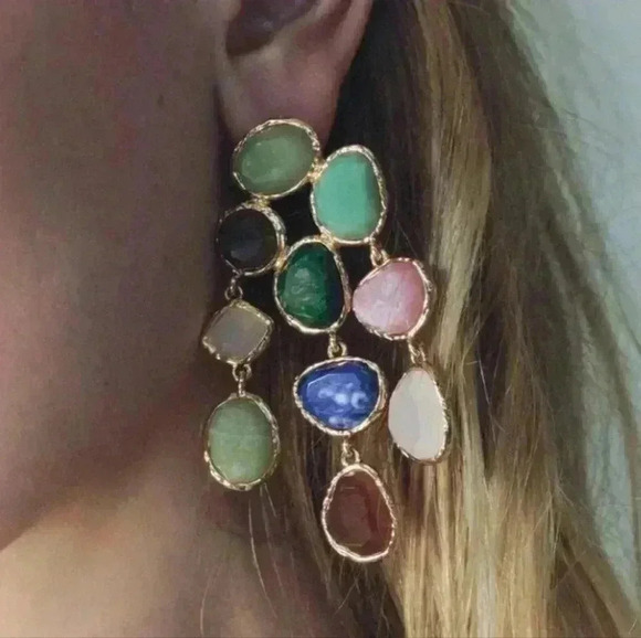 Zara Resin Stone Earrings - Picture 2 of 5